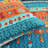 Blue/Orange Microfiber Reversible 3 Piece Quilt Set-1139859425