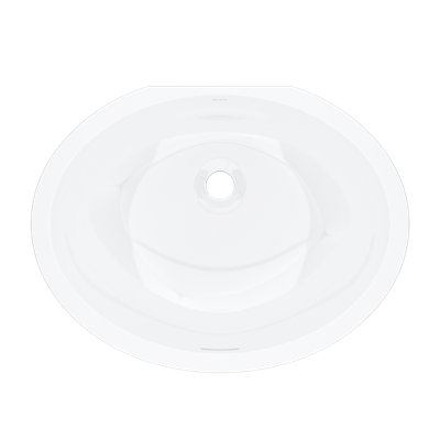 Eirene White Oval Undermount Bathroom Sink with Overflow