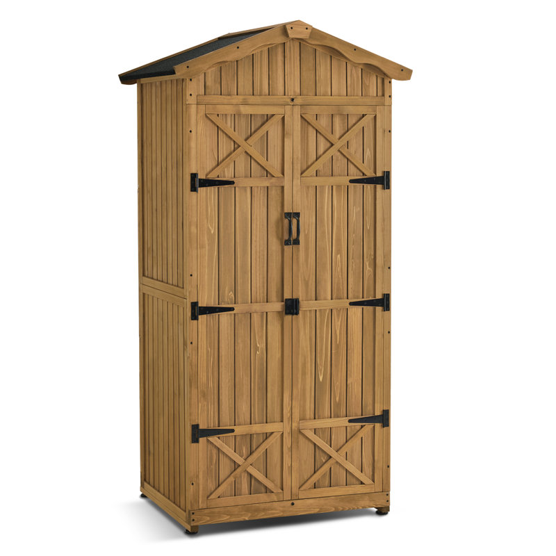 6.32 ft Height Outdoor Tool Shed with Adjustable Shelves, Waterproof Roof and Lockable Door