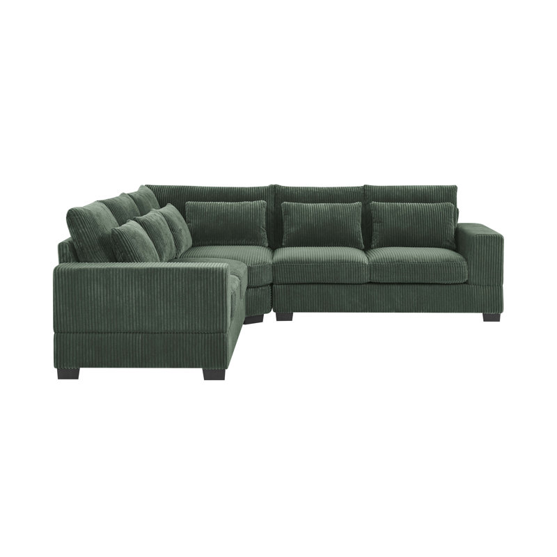 Canapé modulaire Laguna, Velours côtelé vert