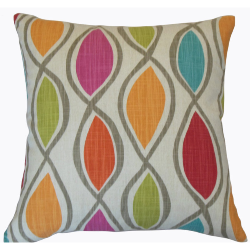 Coussin décoratif en coton Rubie, Hauteur (18 po) x largeur (18 po)
