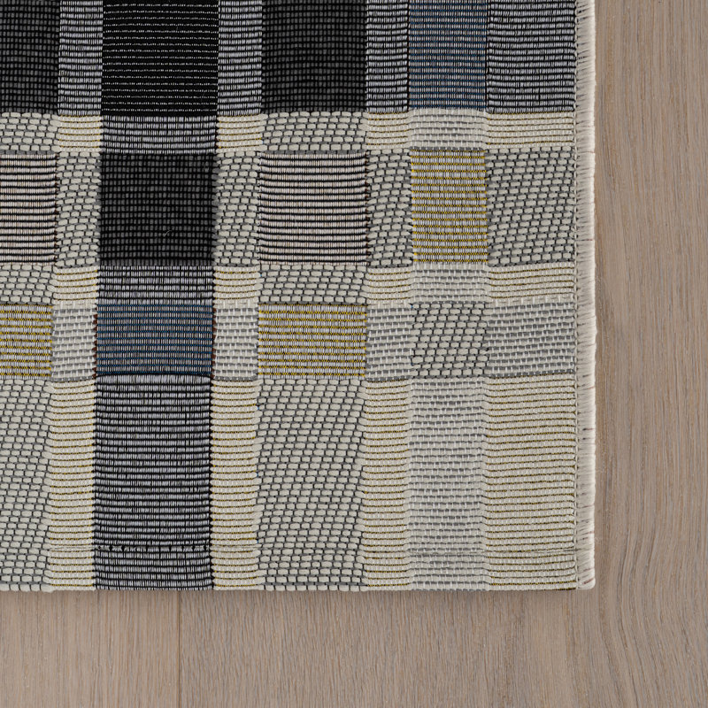 Mesael Modern Plaid Indoor Rug, Blue, Rectangle 8' x 10'