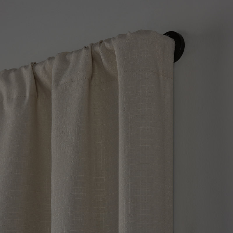 Eclipse Somerton 3/4" Industrial Pipe Blackout Wrap 66-120" Sliding Window Curtain Rod in Matte Black, 66" - 120"