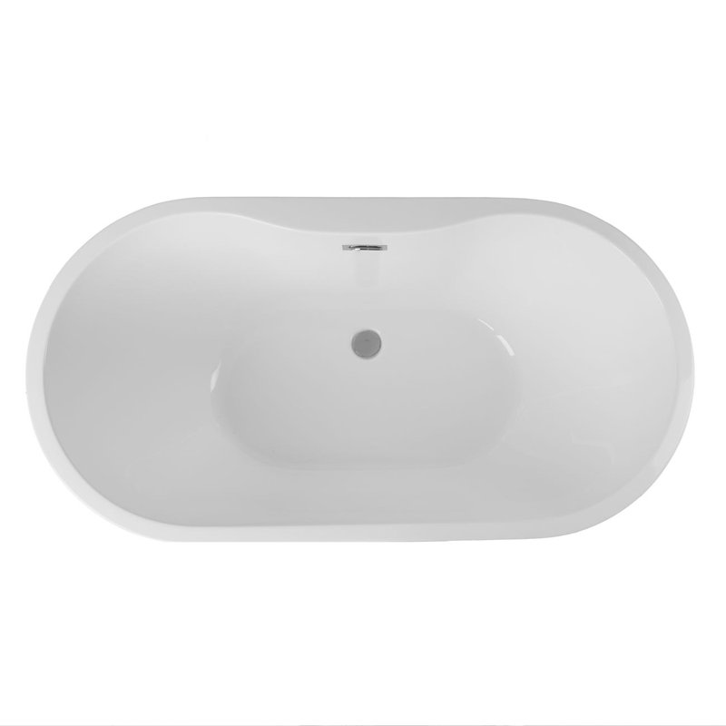 Baignoire autoportante en porcelaine 61 "x 29", Chrome