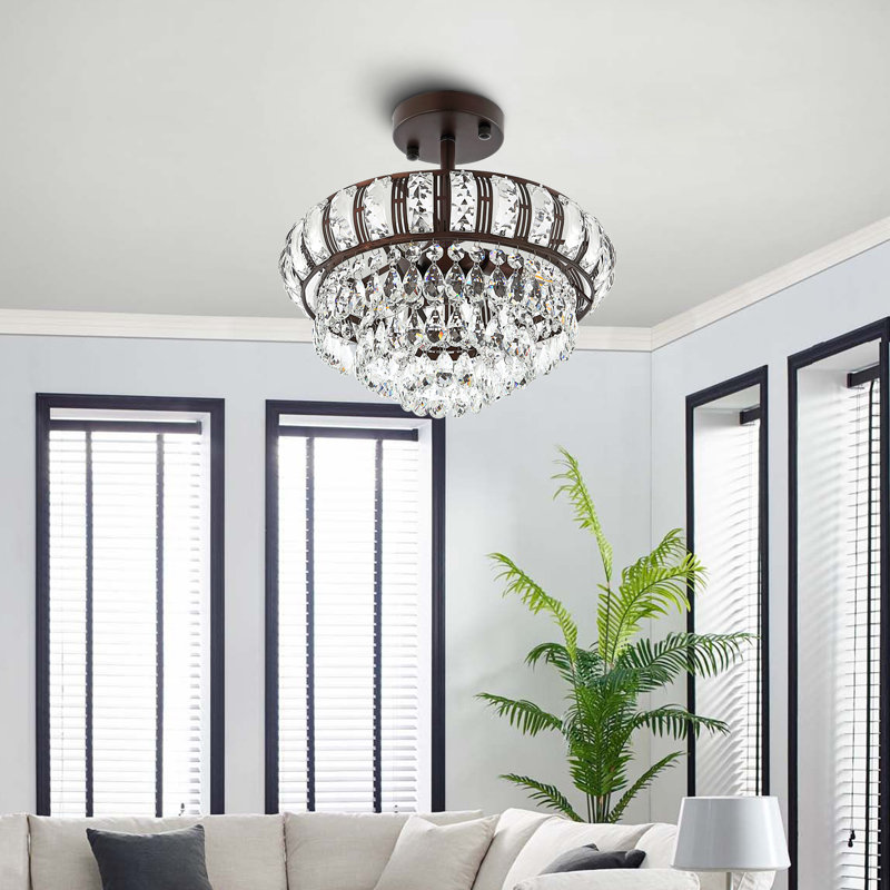 Lustre en cristal 3 lumières Herrald, Bronze