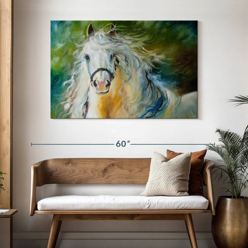 Brampt White Cloud The Andalusian Stallion, 32" H x 48" W