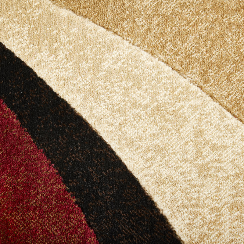Rubith Abstract Brown/Beige Area Rugs, Rectangle 5'2" x 7'2"