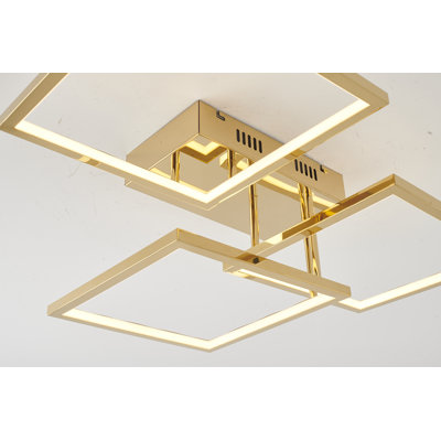 Dement Silver Cluster Square LED Flush Mount