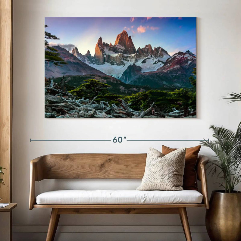 Fitz Roy Snowy Mountain, H 34 po x l 51 po