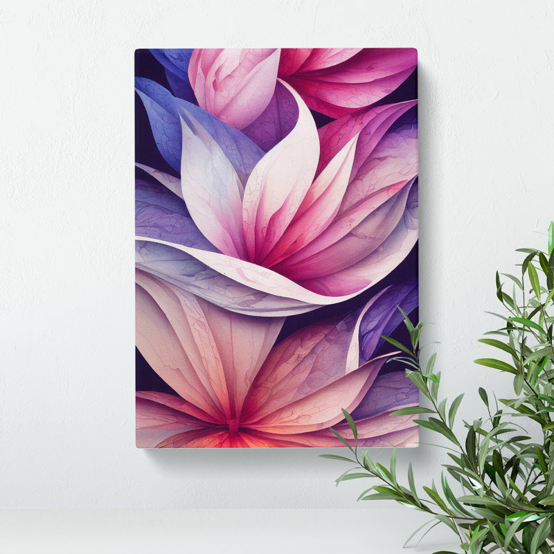 Wondrous Watercolour Flowers No.4 - Wrapped Canvas Print, 50cm H x 35cm W x 3cm D