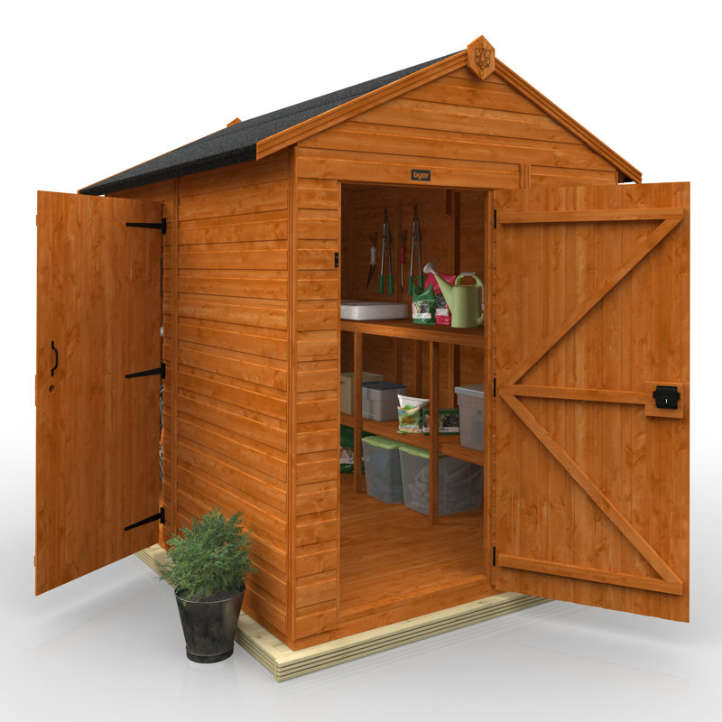 8x6w TigerFlex® Shiplap Apex Windowless 2-Door Shed