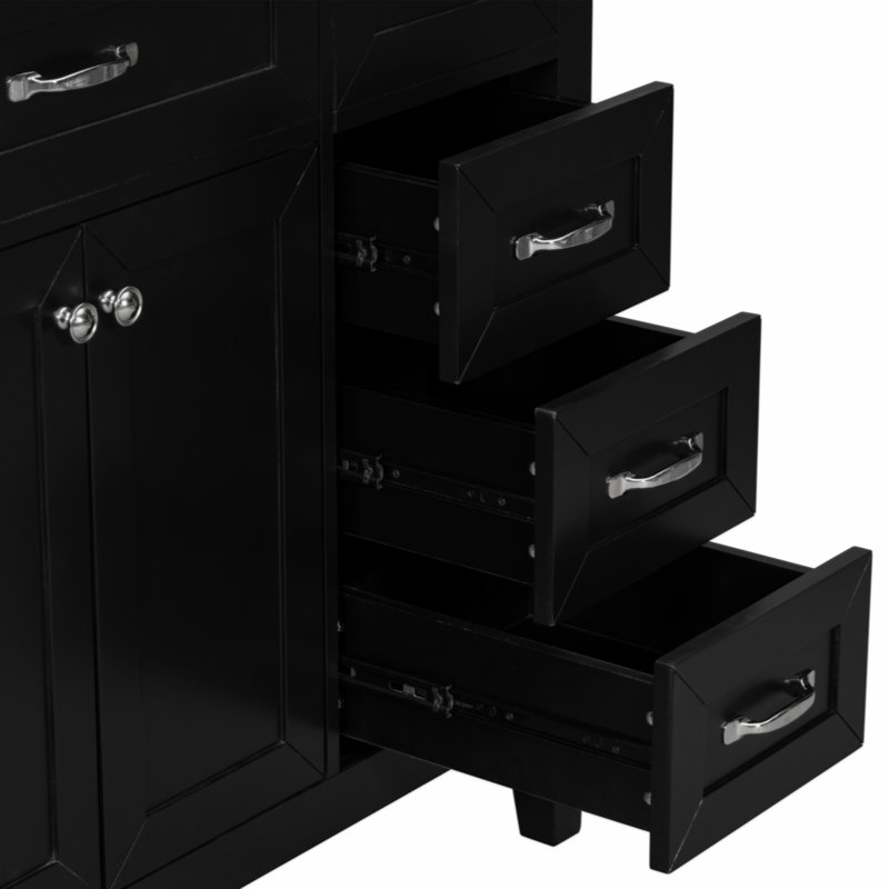 Base de meuble-lavabo simple 35,5 po seulement, Noir