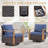 Drazen 4 - Person Patio Furniture Set With Fire Pit Table, All-Weather Wicker Outdoor Conversation Set With Chair And Thick Cushions-1560490883-1560490882