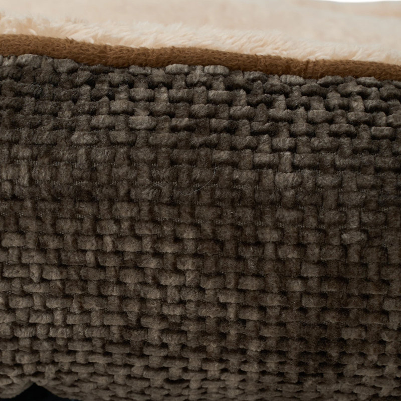 Polyester Pet Bed, Medium (14cm H x 60cm W x 50cm D), Coffee