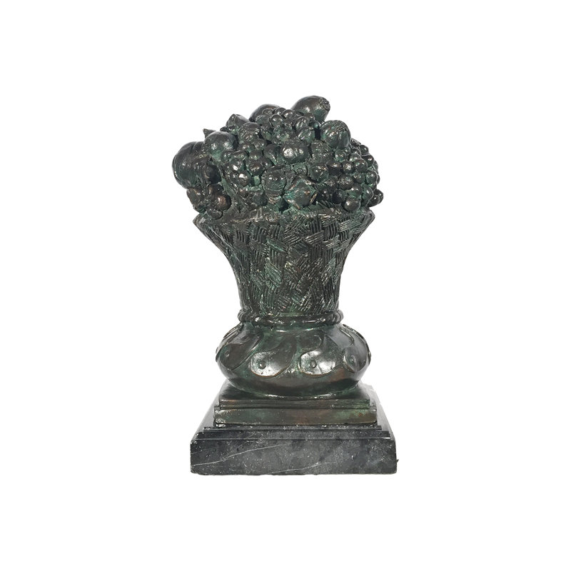 Sculpture bronze panier de fruits