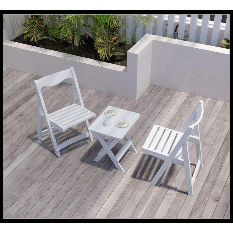Markitta 2 - Person Patio Dining Set with Rectangular Table, White
