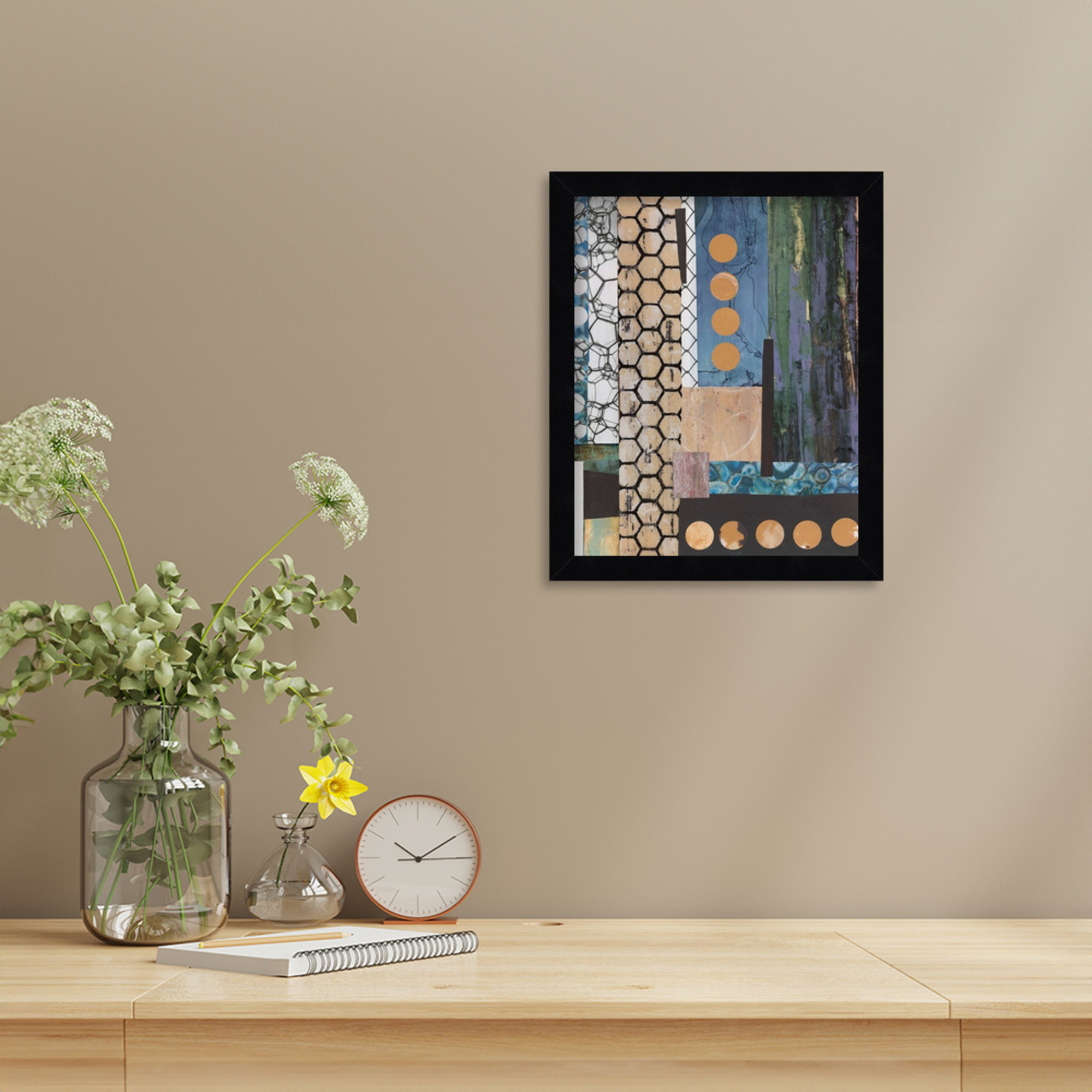 Mashup II by Maurin Wood Framed Wall Art Print, 13" H x 11" W, Black