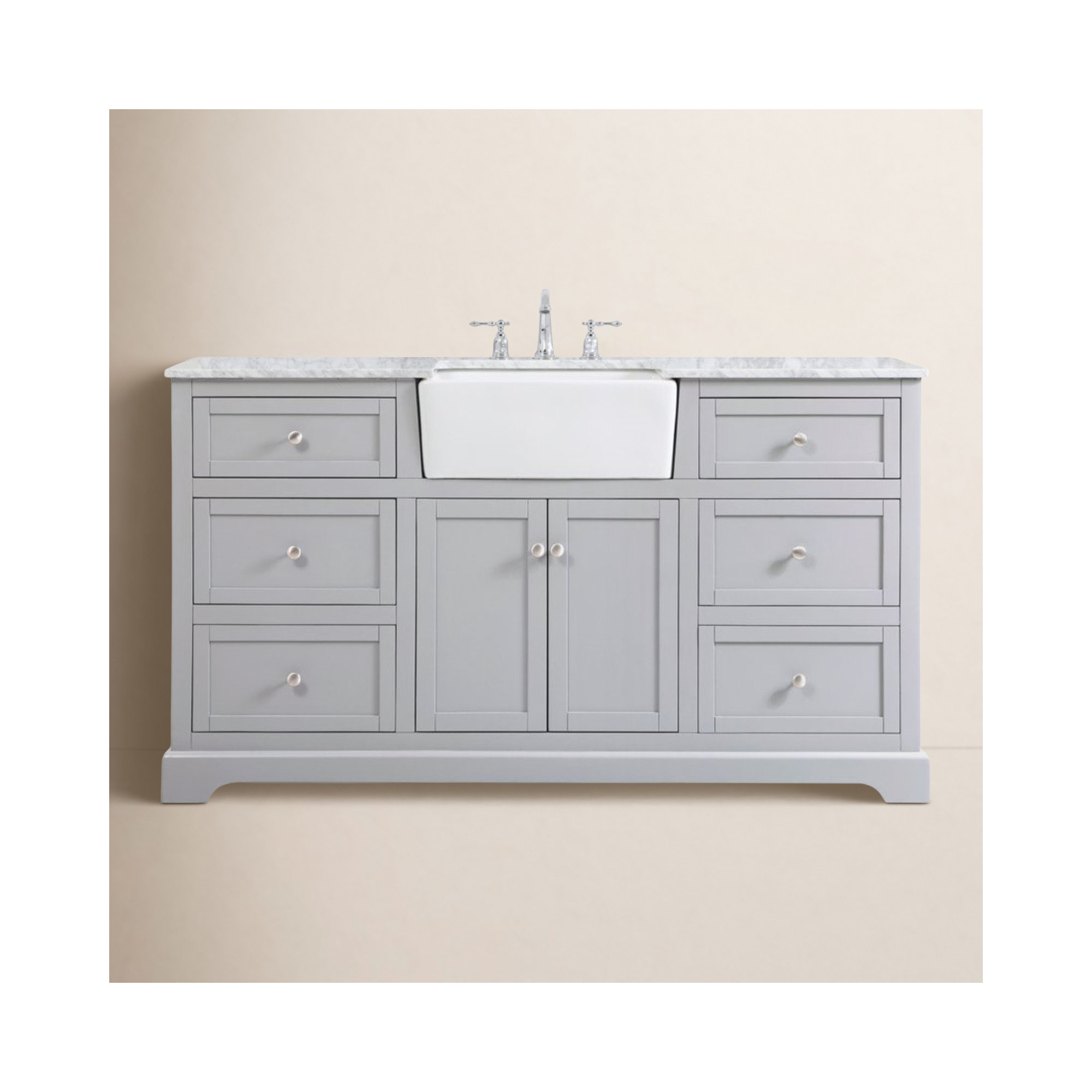 Pardue 60'' Single Bathroom Vanity, Gray