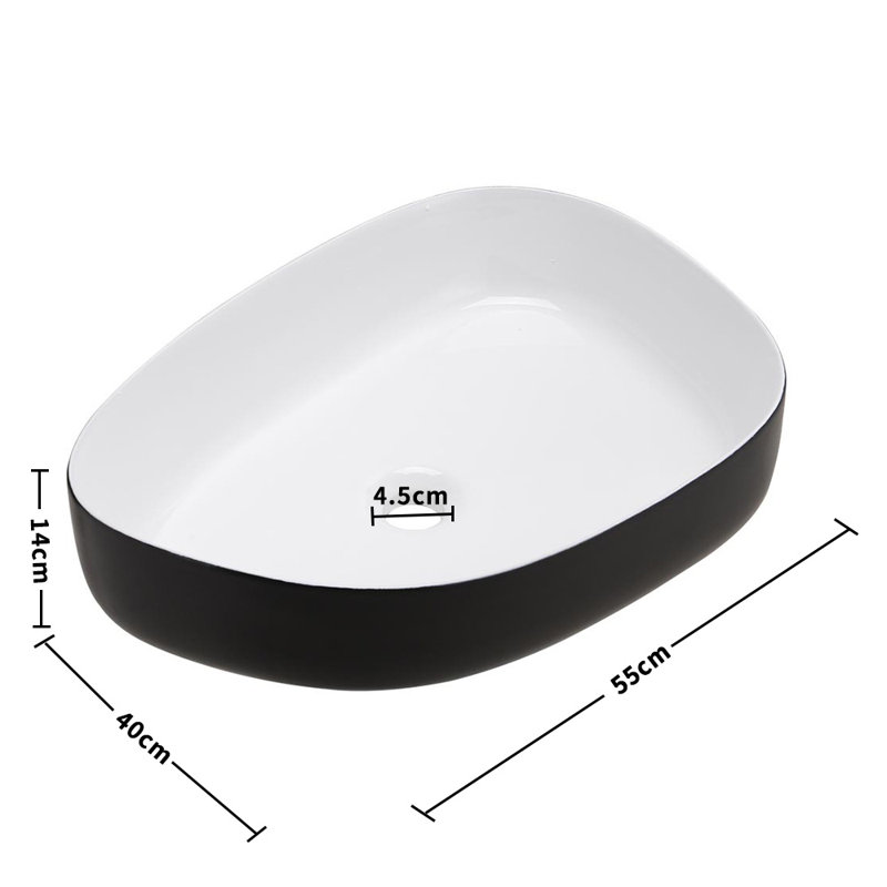 Metro Lane Bishon 55mm L x 40mm W Ceramic Specialty Sink with Overflow