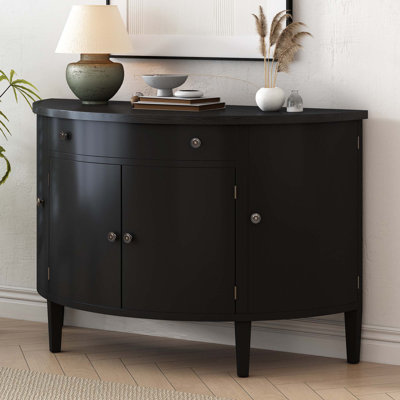 Curved Design Storage Cabinet Made Of Fraxinus Mandschuric Solid Wood Veneer,Adjustable Shelves,Suitable For Corridors,Entrances And Study