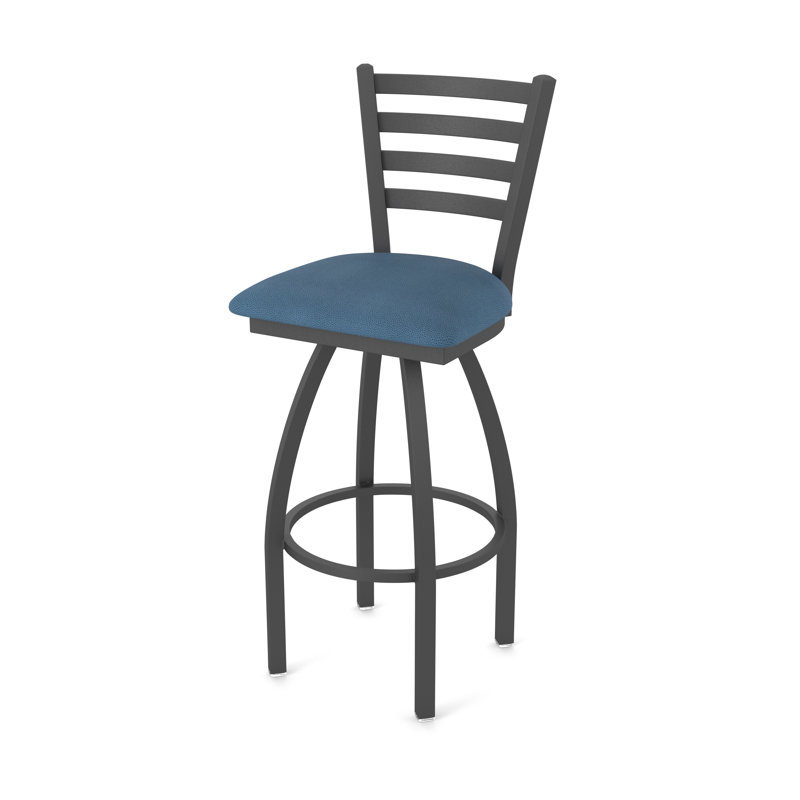 Jackie Swivel Stool, Pewter, Vinyl-Rein Bay, Extra Tall (36" Seat Height)
