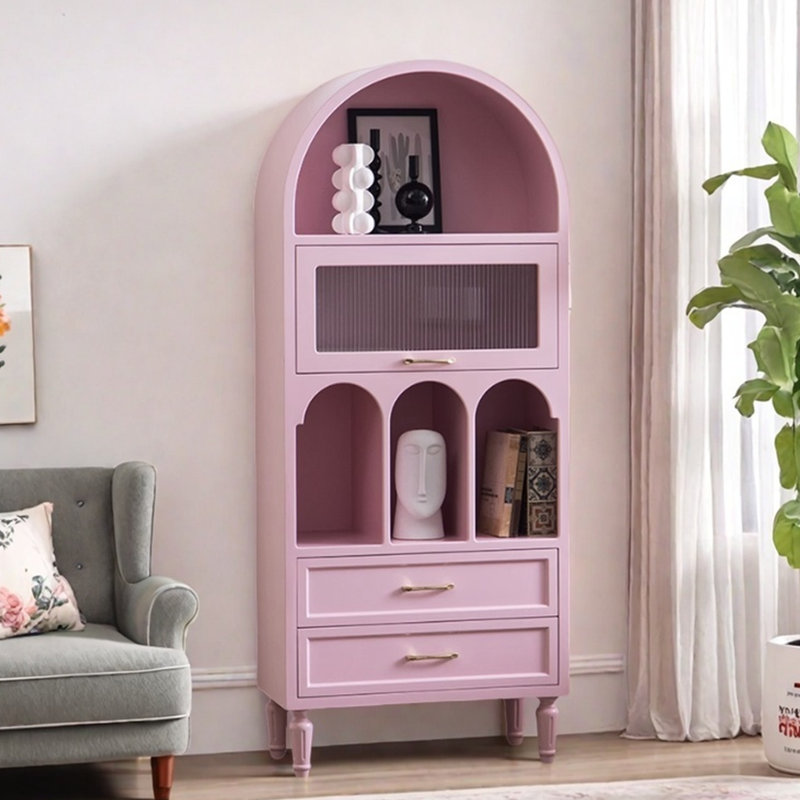 Arched Pink Storage Bookcase