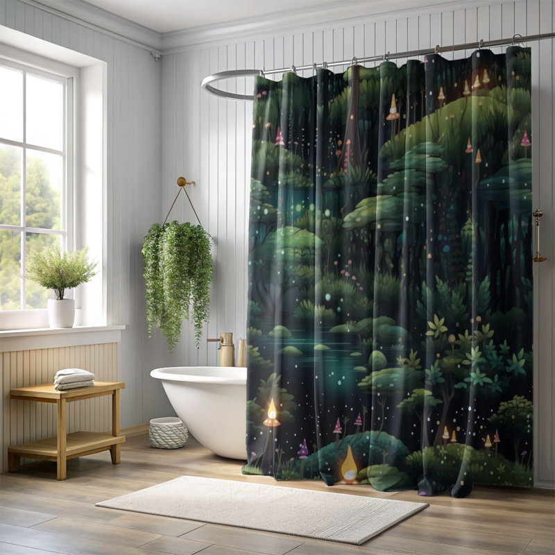Rideau de douche Fairy Woods - Premium, H 74 po x l 71 po
