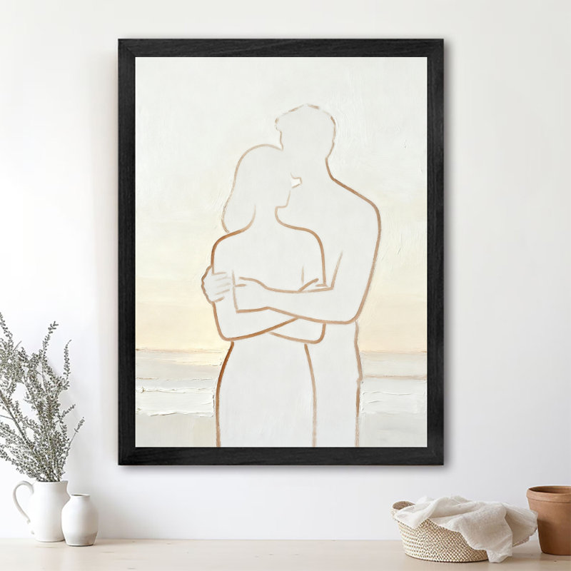 Art encadré noir encadrant des lignes de silhouette rétro, impressions de style rétro, H 11 po x l 9 po