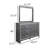 Leva 2Pc Dresser And Mirror Set, 6 Drawers W Chrome Handles, Dark Gray