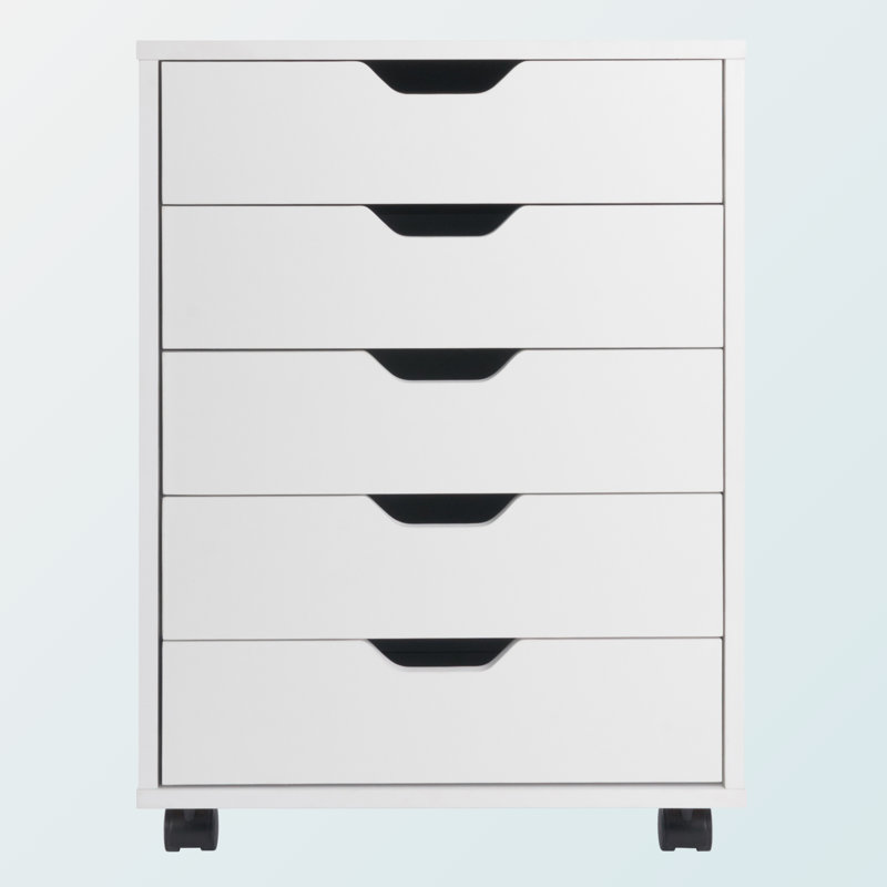 Peres 5-Drawer Mobile Cabinet, White