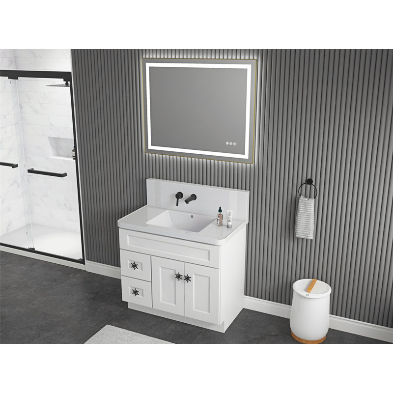 36.00'' Single Bathroom Vanity with Wood Top