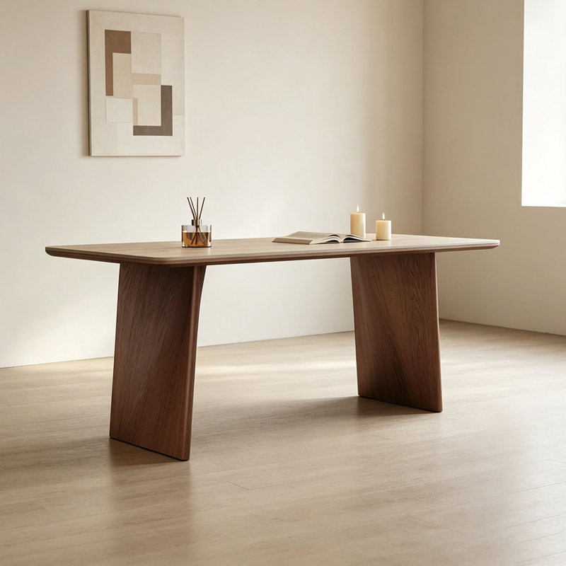 Table moderne en noyer fritté Modern, H 29,5 po x l 59,1 po x P 59,1 po