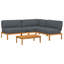  Ensemble de canapé avec coussin uni 4 pièces en bois d'acacia massif anthracite-1539146072