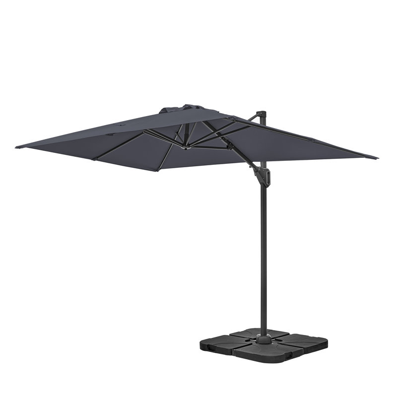 Aarne 300cm X 200cm Rectangular Cantilever Parasol, Grey
