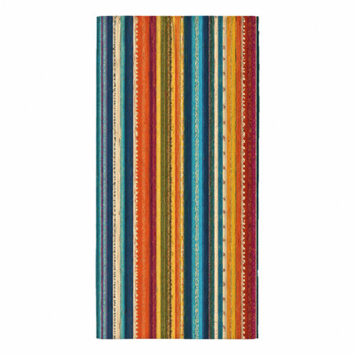 1Pcs Bohemian Stripe Beach Towel, Featuring Vibrant Retro Vertical Stripes Pattern. Large Microfiber for, Swimming, Travel, and Camping, Unisex Adult.