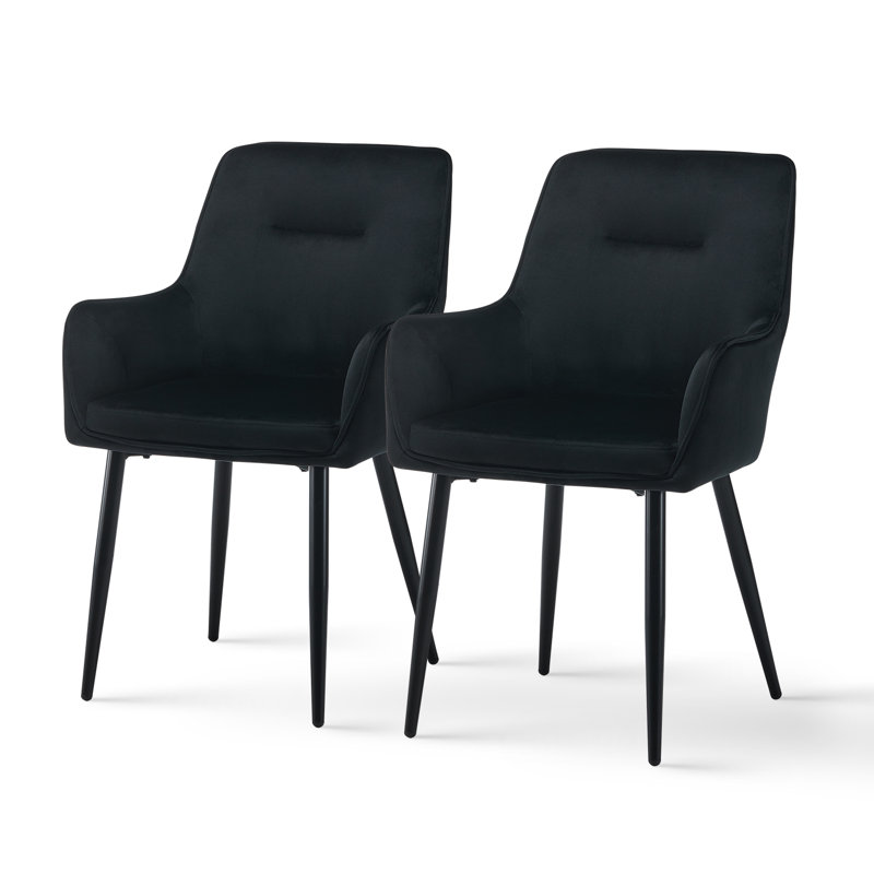 Gelnett 50cm H Velvet Upholstered Armchair, Black