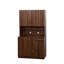 70,87 "de hauteur avec garde-robe et armoire de cuisine, avec 6 portes, 1 tablette ouverte et 1 tiroir pour la chambre à coucher, noyer