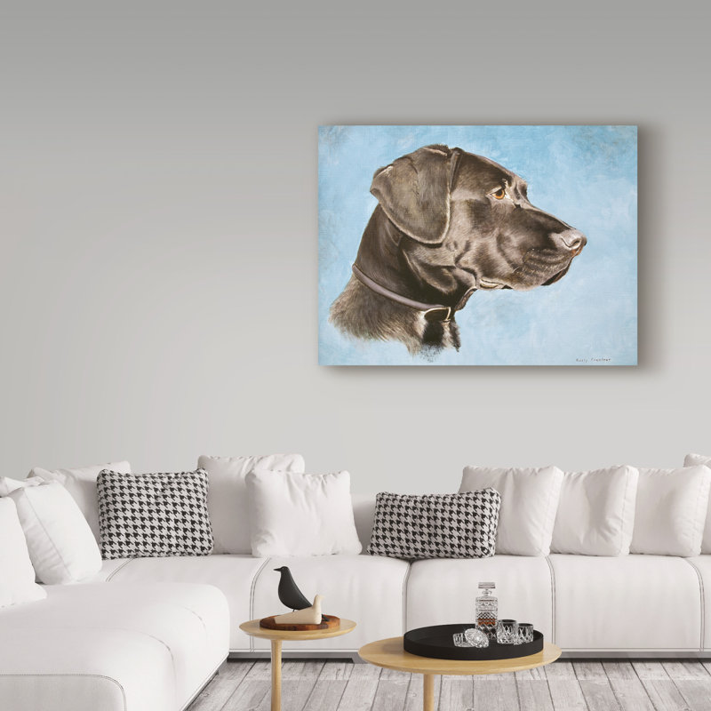 Impression sur toile tendue Armstrong «Chocolate Lab», H 14 po x l 19 po x P 2 po