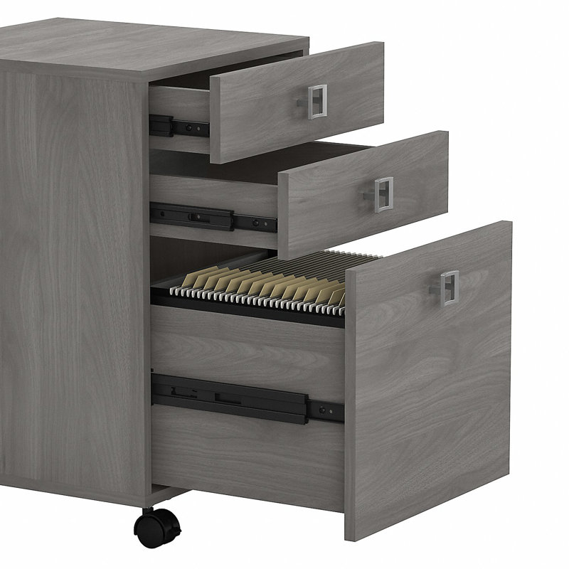 Ensemble de bureau d'ordinateur avec huche 3 pièces Echo, Gris moderne