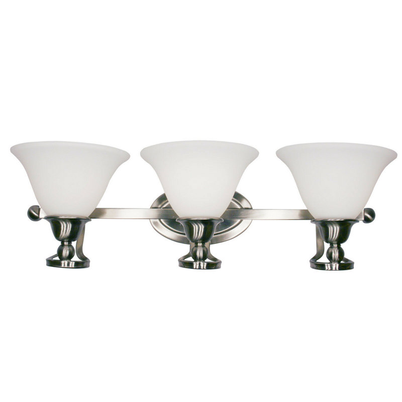 Éclairage de salle de bain à intensité variable 3 lumières Harbor, Nickel