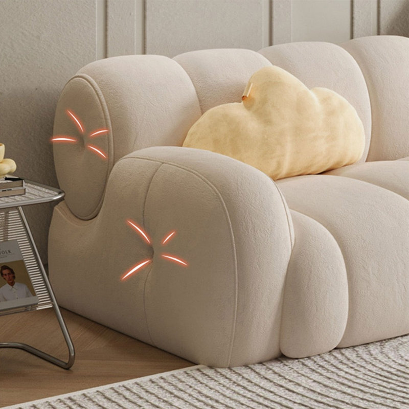 Canapé moderne et simple en velours lait, 27.56"H*82.68"W*39.37"D