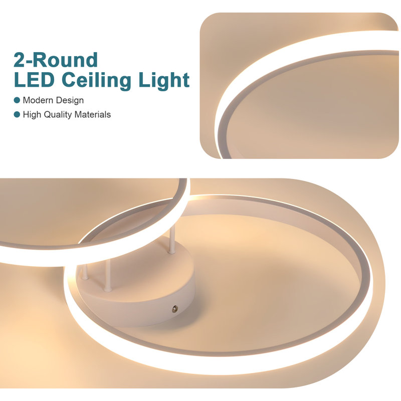 Aarondeep 2-Light 55Cm Ceiling Light, White , 3000K-6500K