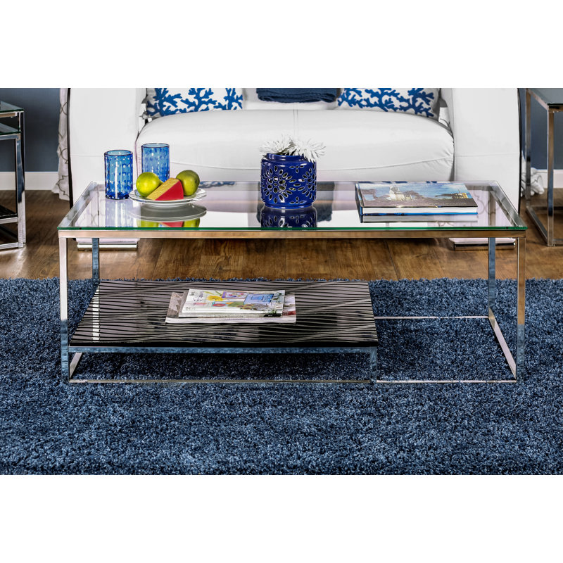 Glass Top Coffee Table, Black
