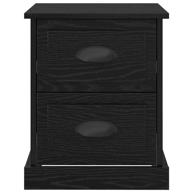 39cm W Manufactured Wood Bedside Table, Black Oak