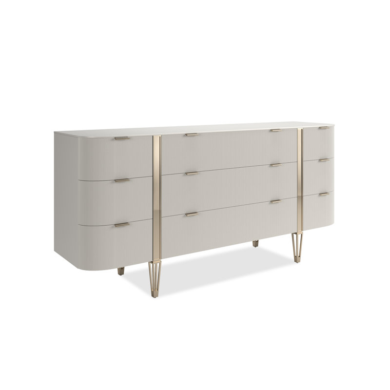 Caracole Classic 74'' W Solid Wood Sideboard, Cream