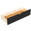 Lit plateforme en bois pleine grandeur avec tête de lit à DEL, bureau à DEL, USB et deux tiroirs de rangement, noir-827543798