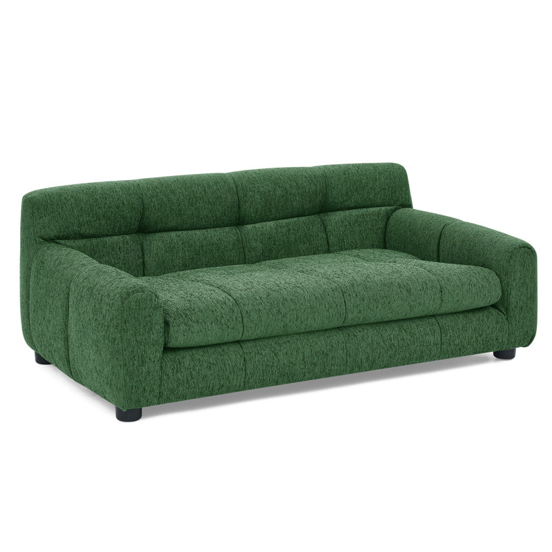 Animal de compagnie pour grands chiens au design confortable - Lin gris foncé et accoudoirs mi-mous au tissu, Vert