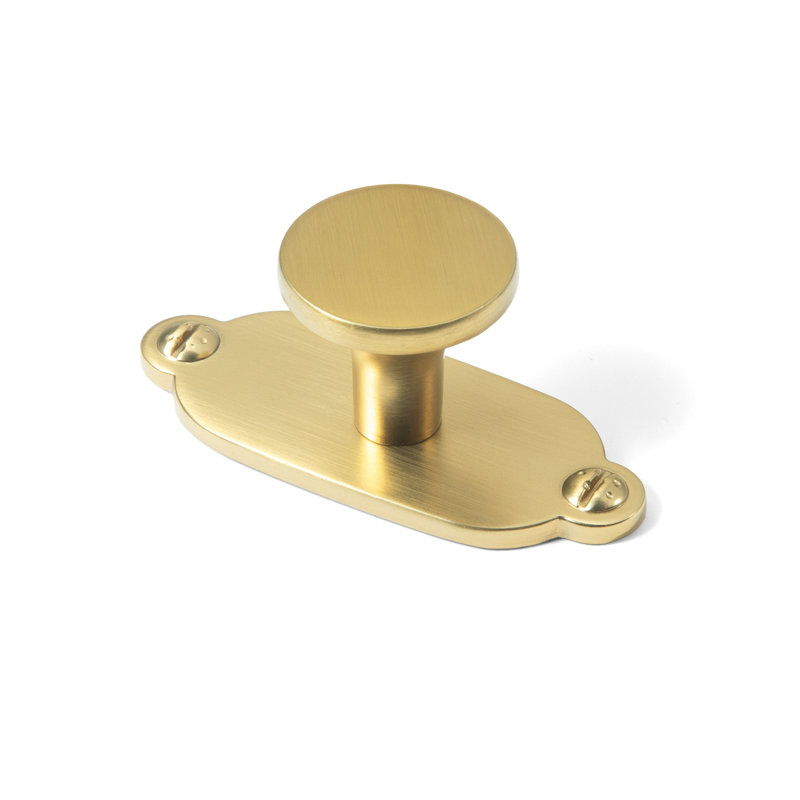 Poignée champignon 1,14 po de diamètre avec plaque arrière (G013), Or brossé