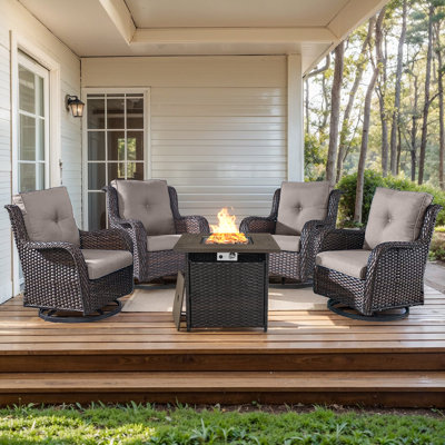 Carolina 4 - Person Outdoor Seating Group With Fire Pit
