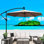 Parasol solaire pour terrasse 10 pi - 8 baleines, pour terrasse, jardin, abri de jardin à l'épreuve du vent 10 pi, jardin